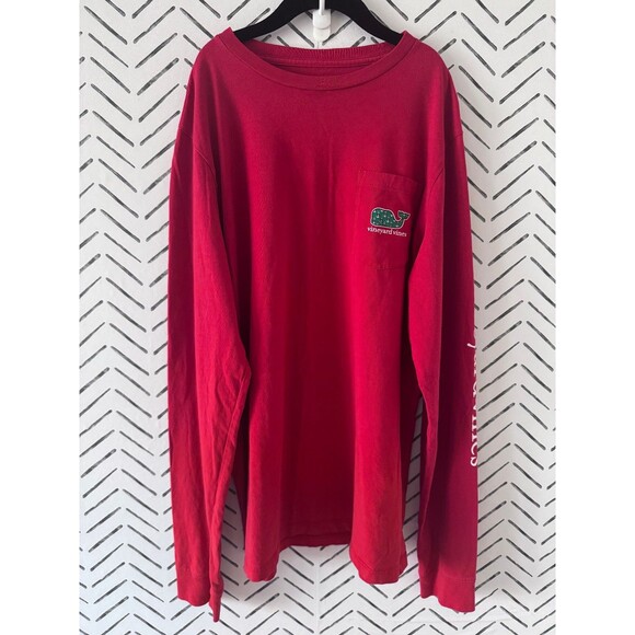 Vineyard Vines Red Bow Anchor Christmas Holiday T-Shirt Kids Size‎ XL - Picture 1 of 7
